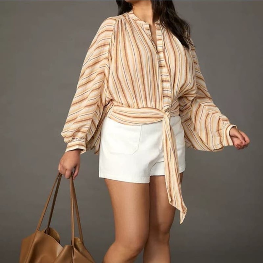 Anthropologie Tie-Front Blouse